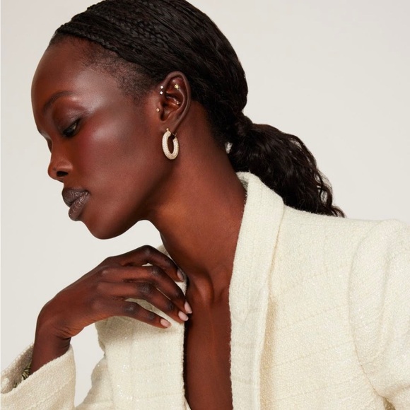 Gold Pave Amalfi Hoops - Picture 5 of 7